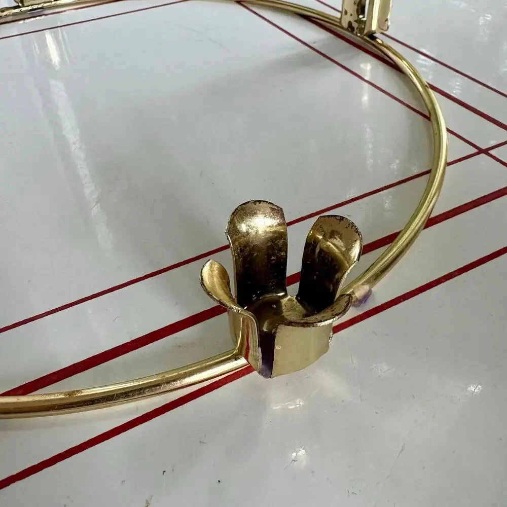 Vintage Gold Tone Brass Advent Candle Wreath Ring by General Wax Co